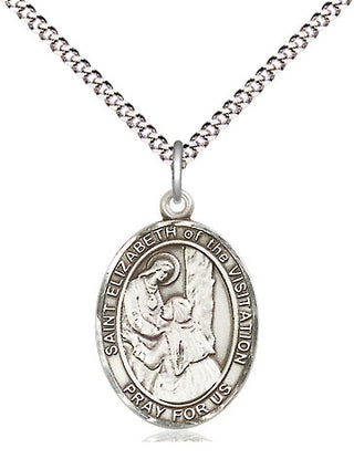 Sterling Silver Saint Elizabeth of the Visitation Medal Religious Jewelry Engraved Catholic Saint Jewelry