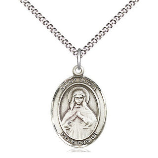 Pewter Saint Olivia Medal Religious Jewelry Engraved Catholic Saint Jewelry