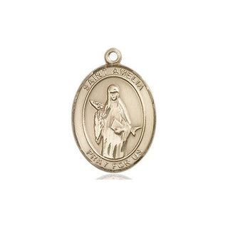 14kt Gold Filled Saint Amelia Medal Engraved Catholic Saint Jewelry