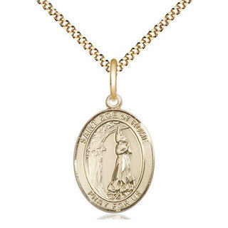 14kt Gold Filled Saint Zoe of Rome Medal Religious Jewelry Engraved Catholic Saint Jewelry