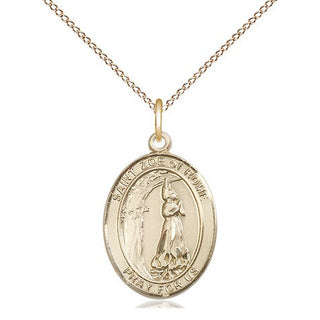 14kt Gold Saint Zoe of Rome Medal Engraved Catholic Saint Jewelry