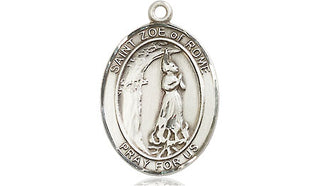 Sterling Silver Saint Zoe of Rome Medal Religious Jewelry Engraved Catholic Saint Jewelry