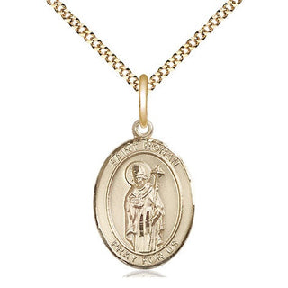 14kt Gold Filled Saint Ronan Medal Religious Jewelry Engraved Catholic Saint Jewelry