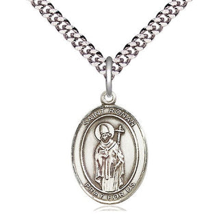 Pewter Saint Ronan Medal Religious Jewelry Engraved Catholic Saint Jewelry