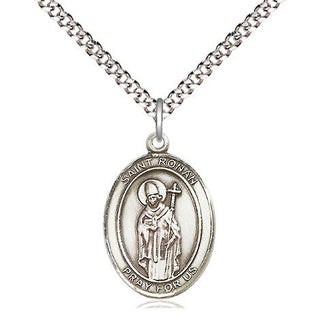 Pewter Saint Ronan Medal Religious Jewelry Engraved Catholic Saint Jewelry