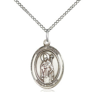 Sterling Silver Saint Ronan Medal Religious Jewelry Engraved Catholic Saint Jewelry