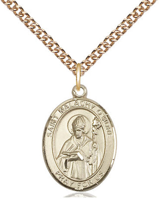 14kt Gold Saint Malachy O'More Medal Engraved Catholic Saint Jewelry