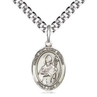 Pewter Saint Malachy O'More Medal Religious Jewelry Engraved Catholic Saint Jewelry