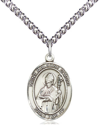 Sterling Silver Saint Malachy O'More Medal Religious Jewelry Engraved Catholic Saint Jewelry