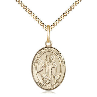 14kt Gold Filled Saint Anthony of Egypt Medal Religious Jewelry Engraved Catholic Saint Jewelry