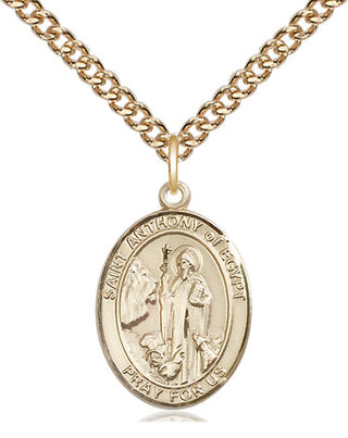 14kt Gold Filled Saint Anthony of Egypt Medal Religious Jewelry Engraved Catholic Saint Jewelry