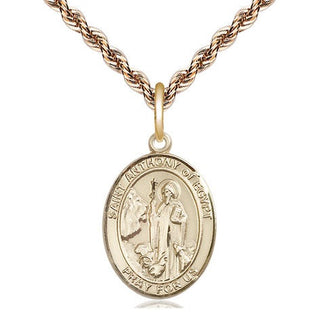 14kt Gold Filled Saint Anthony of Egypt Medal Religious Jewelry Engraved Catholic Saint Jewelry