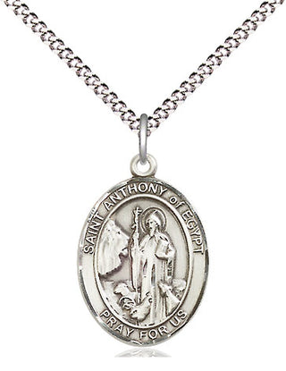 Pewter Saint Anthony of Egypt Medal Religious Jewelry Engraved Catholic Saint Jewelry