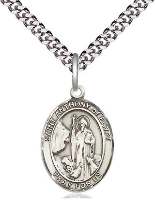 Pewter Saint Anthony of Egypt Medal Religious Jewelry Engraved Catholic Saint Jewelry