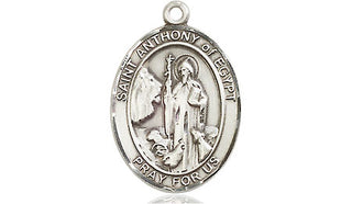 Sterling Silver Saint Anthony of Egypt Medal Religious Jewelry Engraved Catholic Saint Jewelry