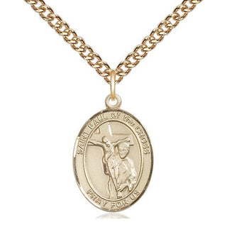 14kt Gold Saint Paul of the Cross Medal Engraved Catholic Saint Jewelry