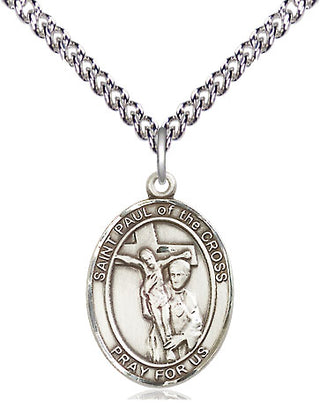 Sterling Silver Saint Paul of the Cross Medal Religious Jewelry Engraved Catholic Saint Jewelry