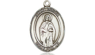 Pewter Saint Odilia Medal Engraved Catholic Saint Jewelry