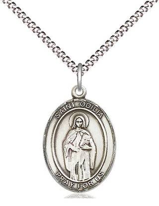 Pewter Saint Odilia Medal Religious Jewelry Engraved Catholic Saint Jewelry