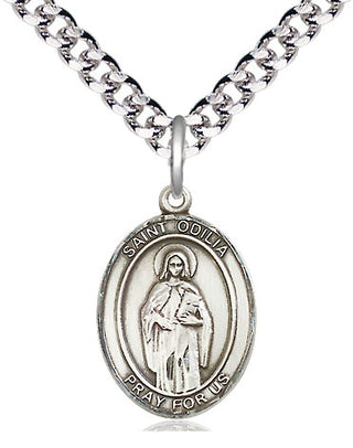 Pewter Saint Odilia Medal Religious Jewelry Engraved Catholic Saint Jewelry