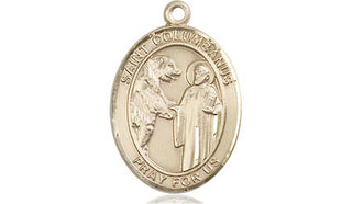14kt Gold Filled Saint Columbanus Medal Engraved Catholic Saint Jewelry