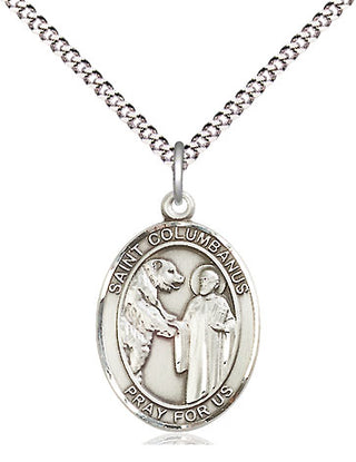 Sterling Silver Saint Columbanus Medal Religious Jewelry Engraved Catholic Saint Jewelry
