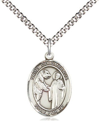 Sterling Silver Saint Columbanus Medal Religious Jewelry Engraved Catholic Saint Jewelry