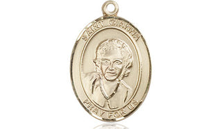 14kt Gold Filled Saint Gianna Medal Engraved Catholic Saint Jewelry