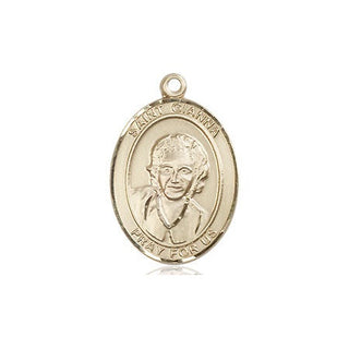 14kt Gold Saint Gianna Medal Engraved Catholic Saint Jewelry