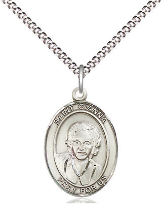 Pewter Saint Gianna Medal Religious Jewelry Engraved Catholic Saint Jewelry
