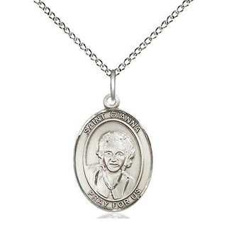 Sterling Silver Saint Gianna Medal Religious Jewelry Engraved Catholic Saint Jewelry