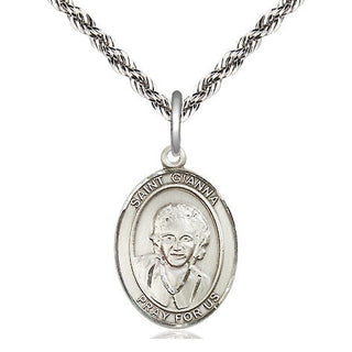 Sterling Silver Saint Gianna Medal Religious Jewelry Engraved Catholic Saint Jewelry