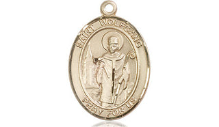 14kt Gold Filled Saint Wolfgang Medal Engraved Catholic Saint Jewelry