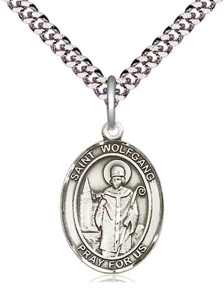 Pewter Saint Wolfgang Medal Religious Jewelry Engraved Catholic Saint Jewelry