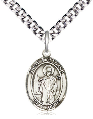Pewter Saint Wolfgang Medal Religious Jewelry Engraved Catholic Saint Jewelry