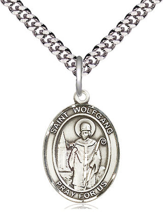Pewter Saint Wolfgang Medal Religious Jewelry Engraved Catholic Saint Jewelry