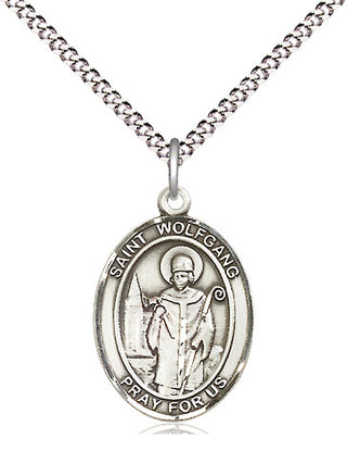 Sterling Silver Saint Wolfgang Medal Religious Jewelry Engraved Catholic Saint Jewelry