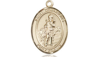 14kt Gold Filled Saint Cornelius Medal Engraved Catholic Saint Jewelry