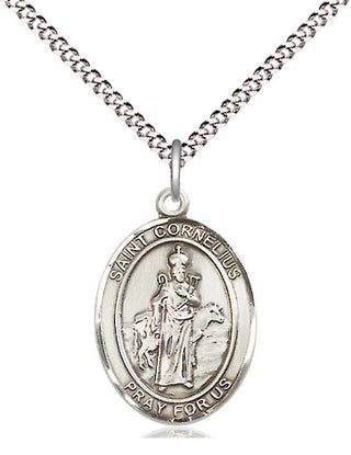 Pewter Saint Cornelius Medal Religious Jewelry Engraved Catholic Saint Jewelry
