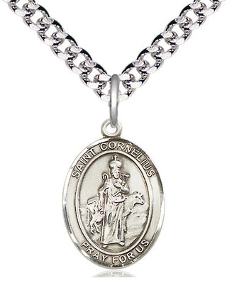 Pewter Saint Cornelius Medal Religious Jewelry Engraved Catholic Saint Jewelry
