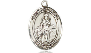 Sterling Silver Saint Cornelius Medal Religious Jewelry Engraved Catholic Saint Jewelry