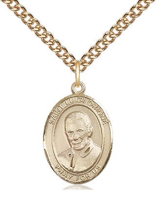 14kt Gold Filled Saint Luigi Orione Medal Religious Jewelry Engraved Catholic Saint Jewelry