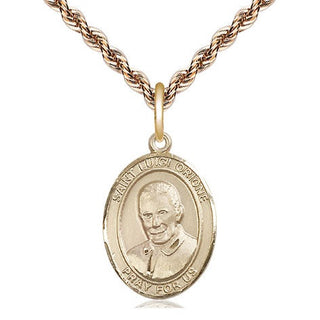 14kt Gold Filled Saint Luigi Orione Medal Religious Jewelry Engraved Catholic Saint Jewelry