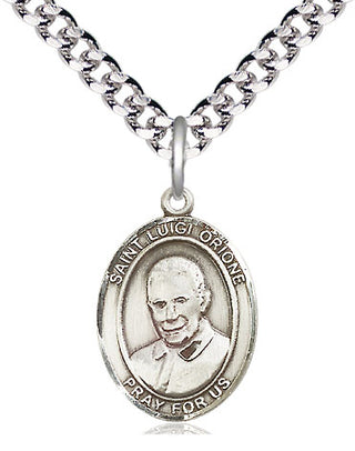Pewter Saint Luigi Orione Medal Religious Jewelry Engraved Catholic Saint Jewelry