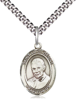 Pewter Saint Luigi Orione Medal Religious Jewelry Engraved Catholic Saint Jewelry
