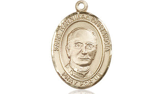 14kt Gold Saint Hannibal Medal Engraved Catholic Saint Jewelry