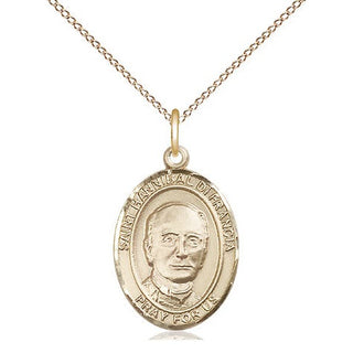 14kt Gold Saint Hannibal Medal Engraved Catholic Saint Jewelry