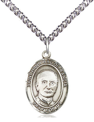 Sterling Silver Saint Hannibal Medal Religious Jewelry Engraved Catholic Saint Jewelry