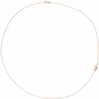 14K Rose Off-Center Holy Spirit Dove 16" Necklace