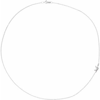 14K White Off-Center Holy Spirit Dove 16" Necklace